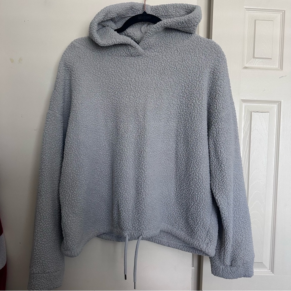 Gap Body Cozy Sherpa Hoodie in Light Gray